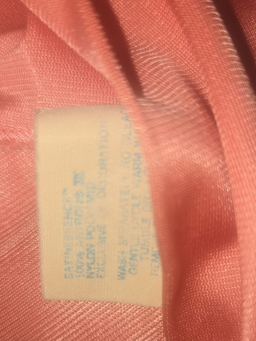 Vassarette Vintage Coral Pink Caftan Nightgown with Button Placket - Picture 9 of 10
